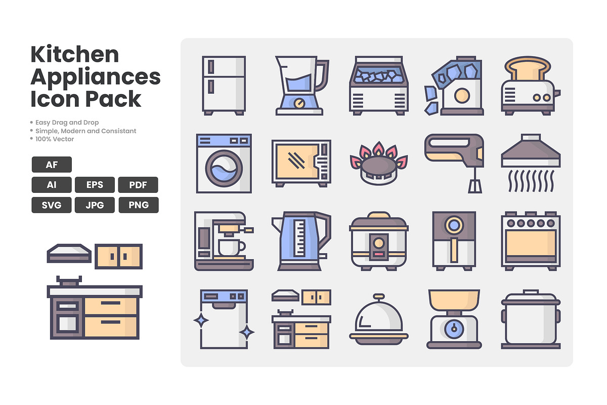 Kitchen Appliance Icons, a Duotone Icon by erifqizeicon (Photo 1 of 3)
