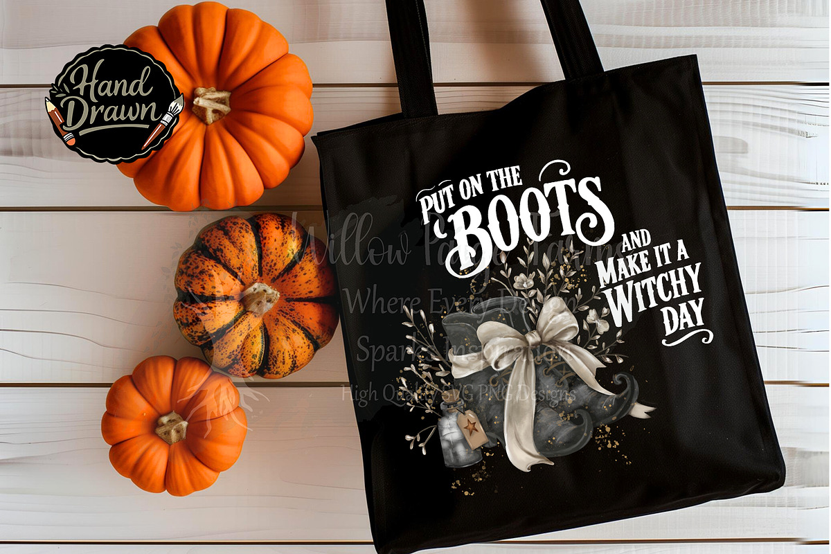 Witchy boots with bow, a Seasonal Illustration by Willow Paige Farms (Photo 8 of 10)