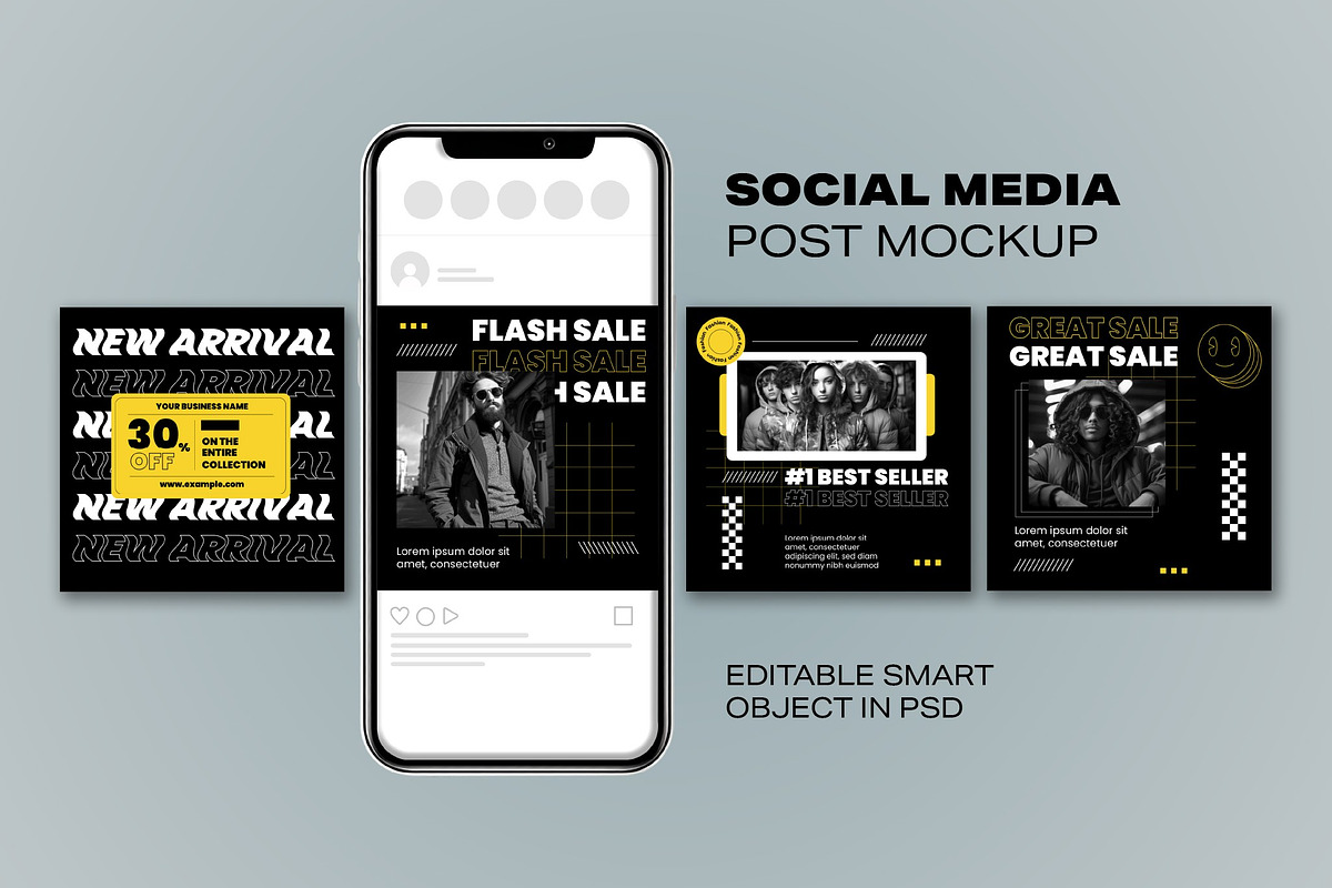 Instagram Social Media Post Mockup, a Social Media Template by studiogstock (Photo 1 of 2)