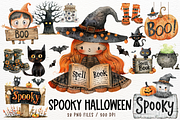 Spooky Halloween Watercolor Clipart, a Seasonal Illustration by Maysa Art (Thumbnail 1 of 4)