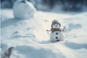 Snowman Snow Winter. Generate Ai