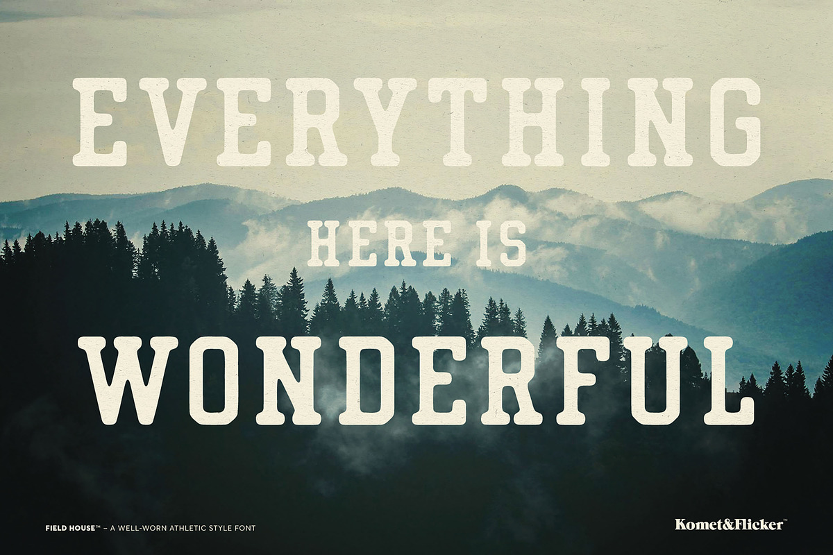 Field House – A Rustic Athletic Font, a Font by Komet & Flicker (Photo 13 of 15)