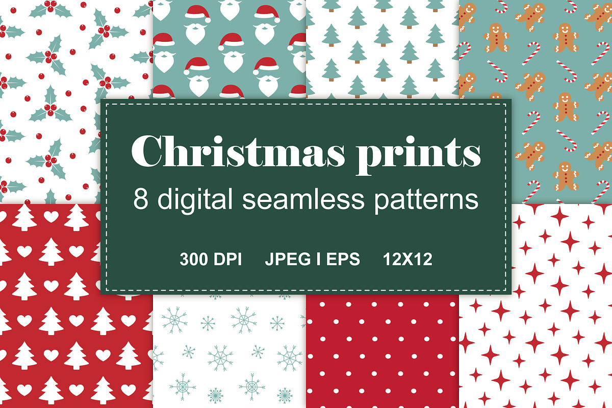 Christmas seamless patterns, a Pattern Graphic by Swetsol (Photo 1 of 7)