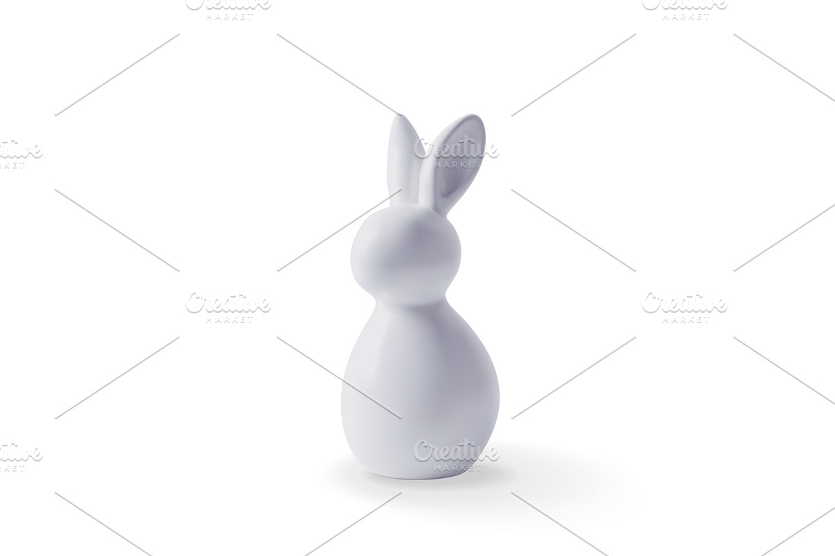 3D white ceramic easter bunny, an Object Illustration by Abscent