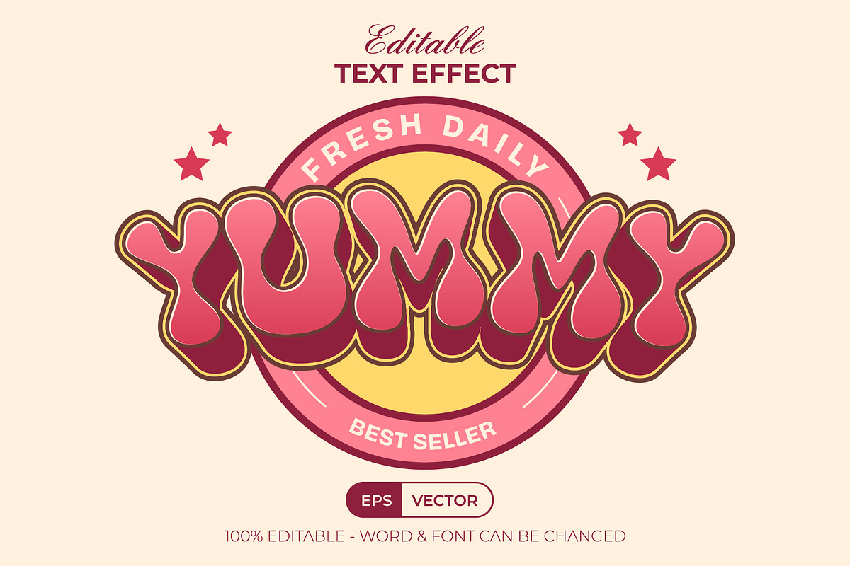 Retro Groovy Editable Text Effect, a Layer Style Add-On by Mockmenot (Photo 1 of 3)