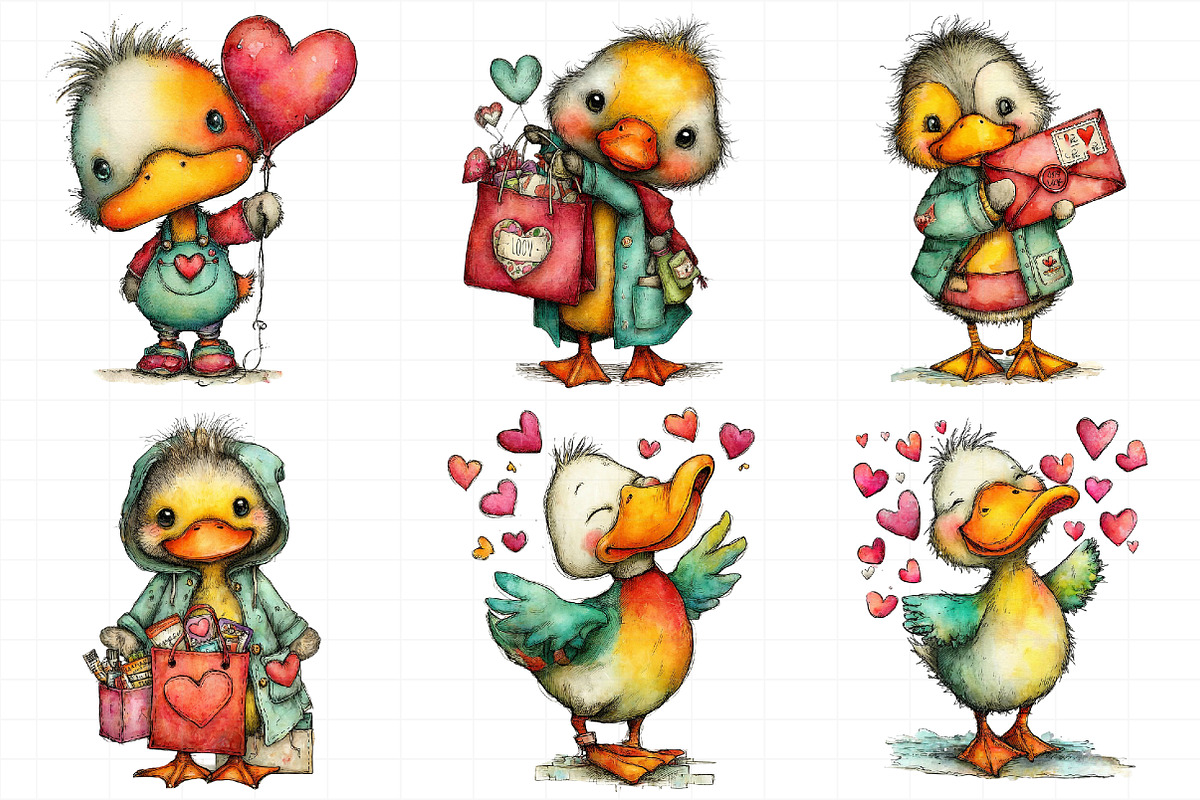 Cute Baby Duck Valentine Clip-art, an Illustration by Daily.Designs (Photo 3 of 8)
