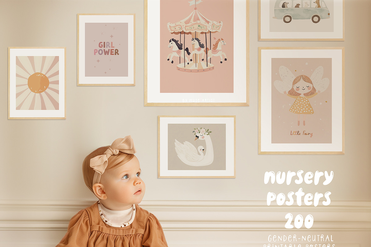 200 NURSERY POSTERS & PRINTS, a Background Graphic by Muse Artist (Photo 14 of 15)