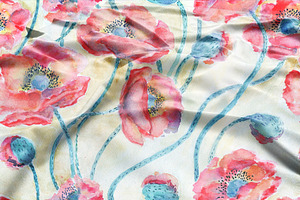 Poppies Seamless Watercolor Set