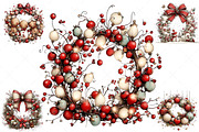 Whimsical Christmas Wreath Clipart, an Illustration by Craft Nest (Thumbnail 10 of 11)