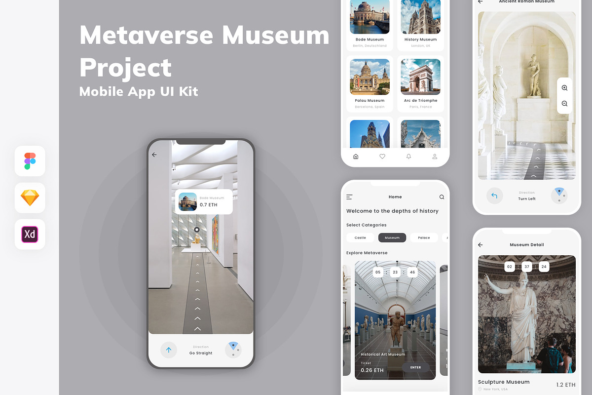 Metaverse Museum Project Mobile App, an UI Kit Template by uicube