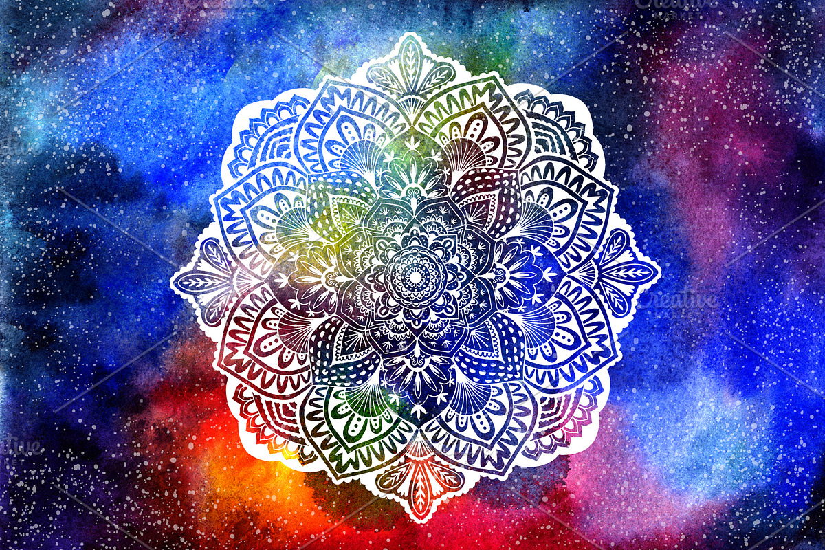 Mandalas and Watercolor Textures, a Healthcare Illustration by Markovka (Photo 6 of 6)