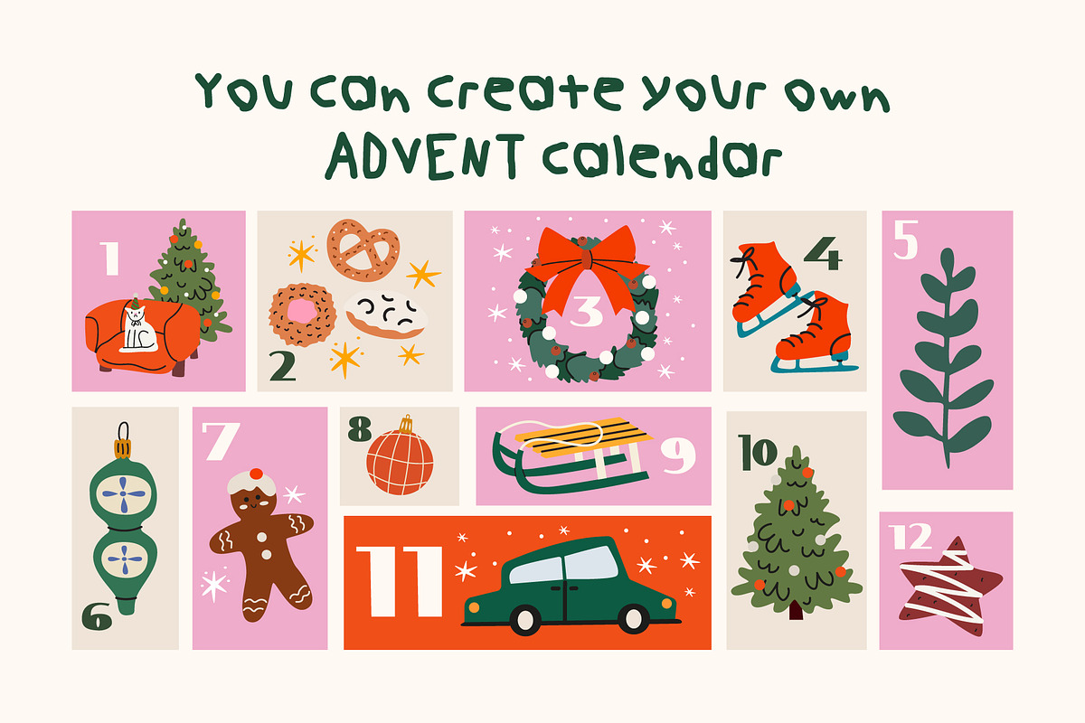 Festive winter holidays bundle, a Seasonal Illustration by Luamor (Photo 4 of 9)