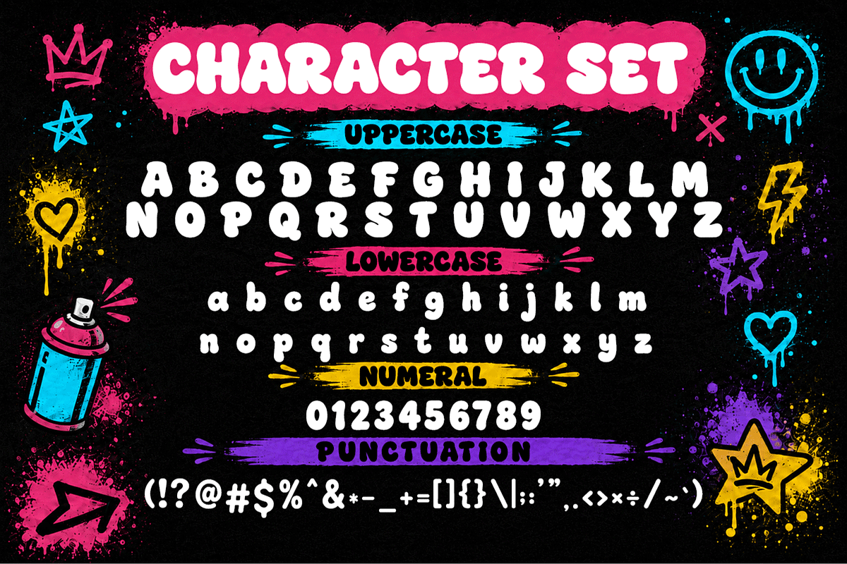 Bubble Vibes - Graffiti Display Font, a Handwritten Font by overlaytemplates (Photo 4 of 5)
