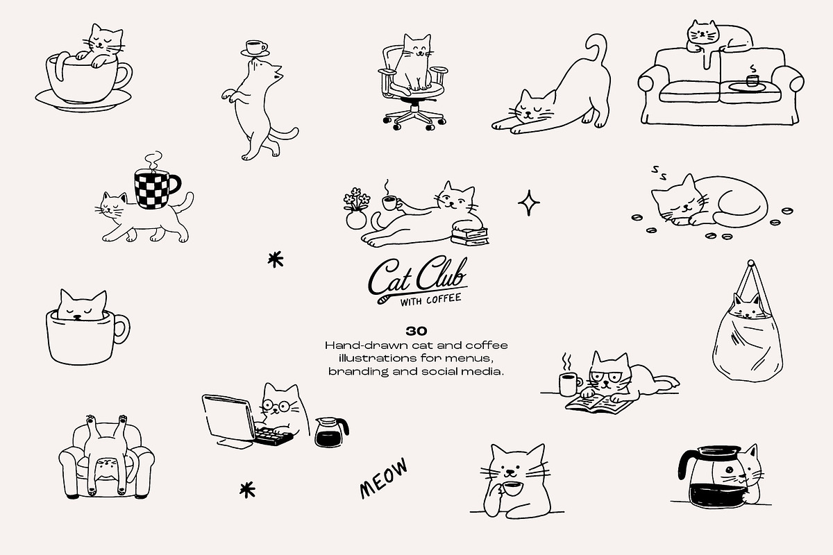 Cat Life: Coffee Edition, an Animal Illustration by dicreate (Photo 3 of 12)