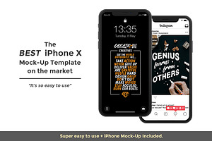 Instagram Template & iPhone X Mock