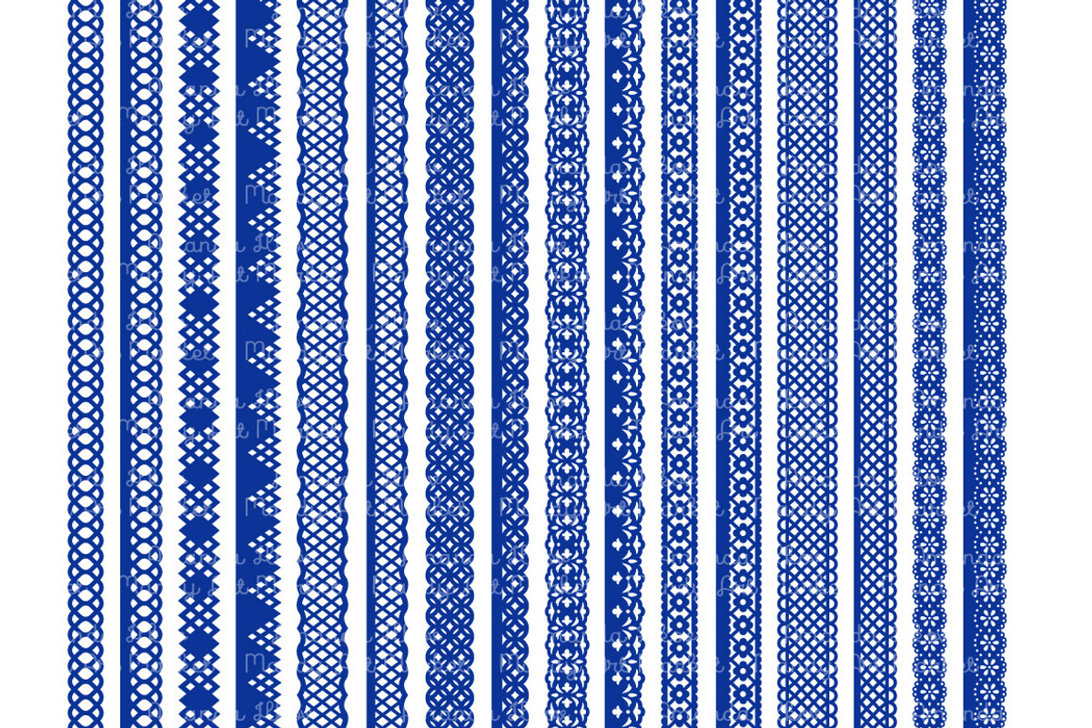 Royal Blue Lace Clipart Borders, an Illustration by Amanda Ilkov (Photo 5 of 5)