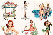 Vintage Glamorous Christmas Party, a Seasonal Illustration by Design Scotch (Thumbnail 5 of 8)