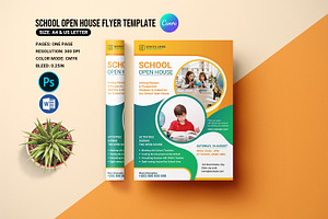 School Open House Flyer, a Flyer Template by retrographix