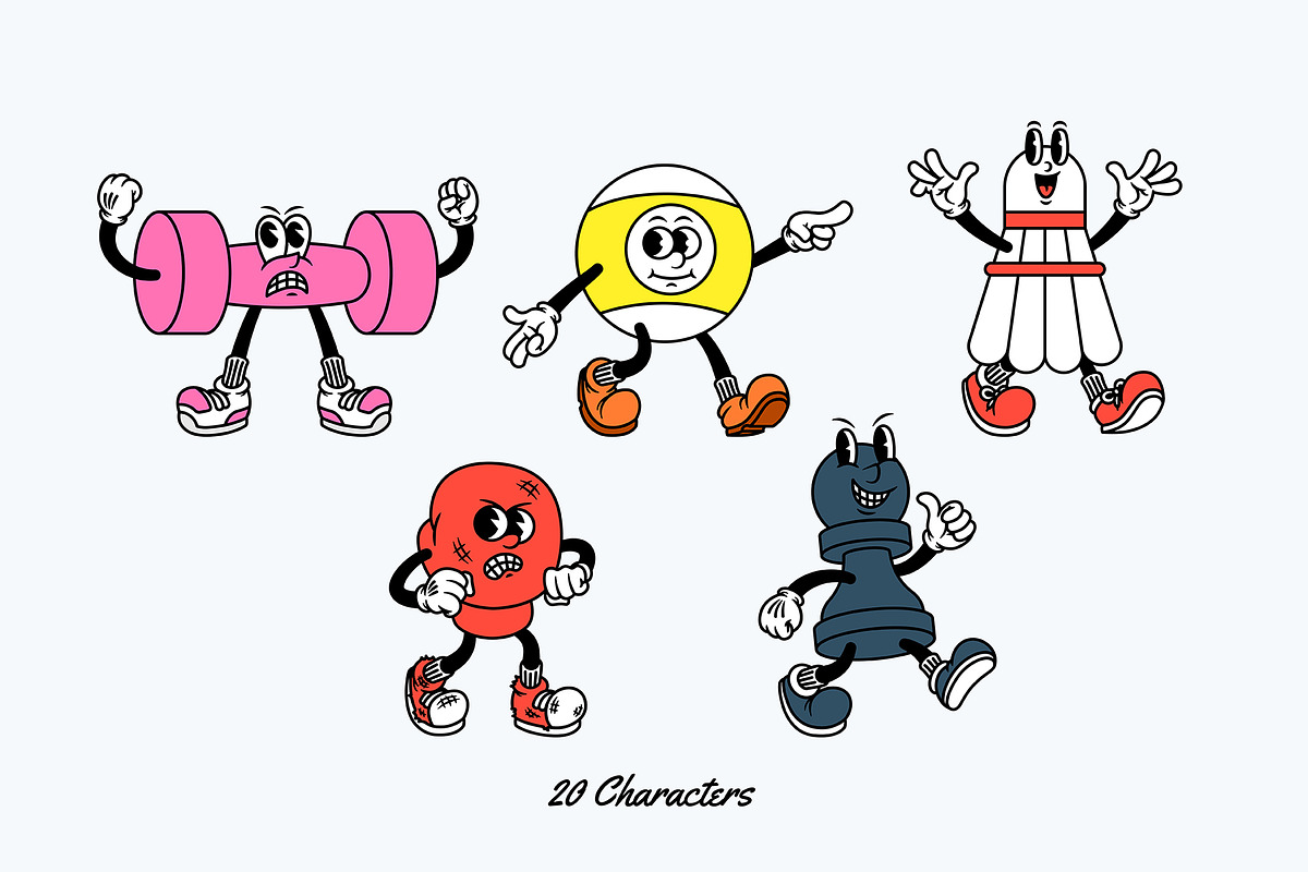 Sporty Squad Cartoon Characters, an Illustration by The Isian (Photo 5 of 11)