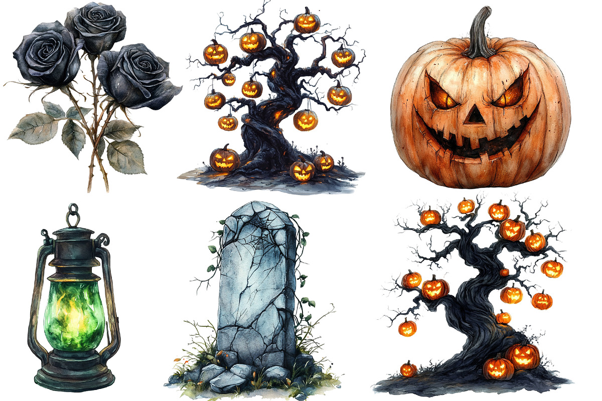 Dark Halloween Sublimation Clipart, an Illustration by Designworld (Photo 3 of 5)