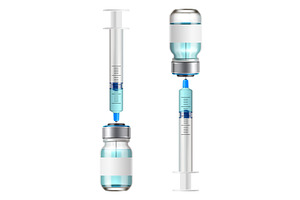 Realistic medical glass bottle with, an Object Illustration by Vectorbuum