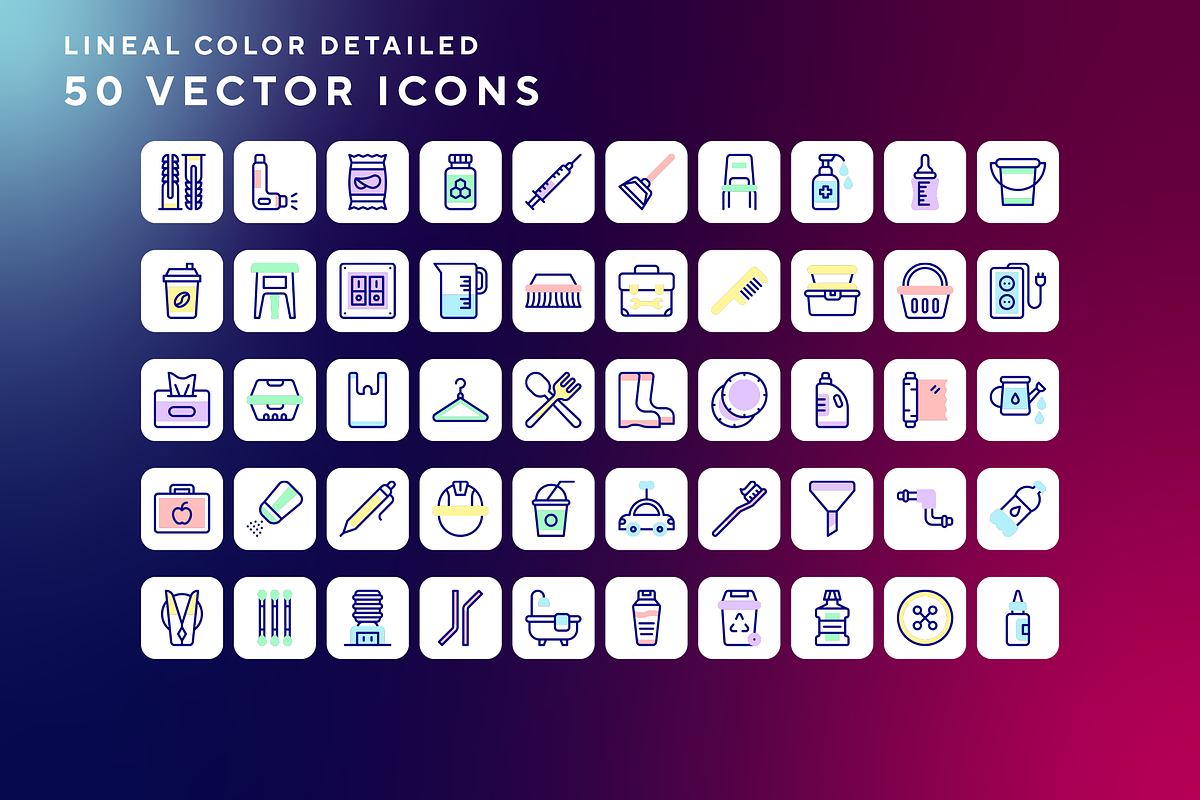 Plastic products icons, an Outline Icon by Wencory (Photo 1 of 2)