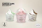 Clear Sundae Cups with Lids Mockup, a Cups & Container Mockup by INCDesign (Thumbnail 8 of 14)