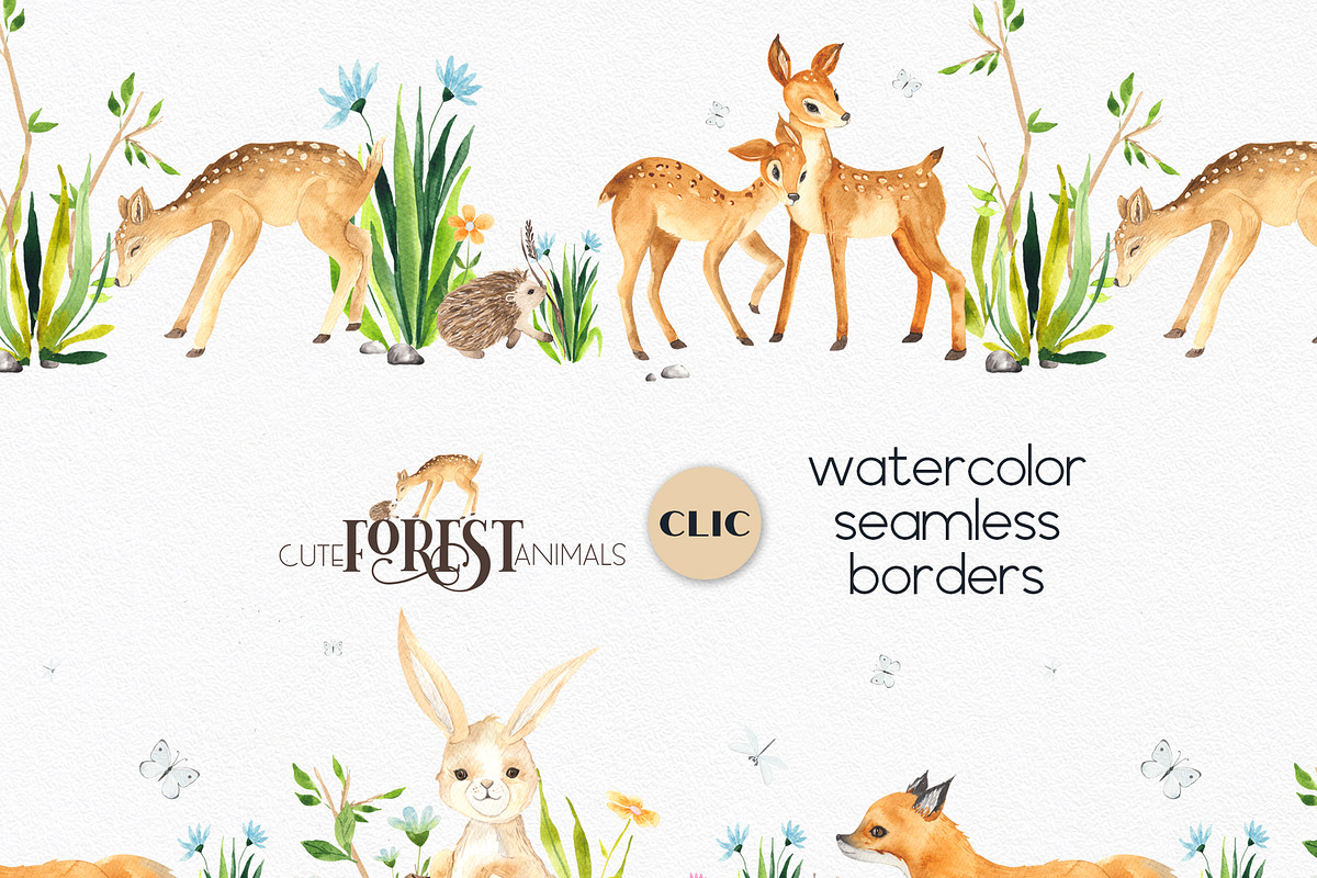 Watercolor Forest Animals, an Object Graphic by Ana-Sakuta (Photo 7 of 18)