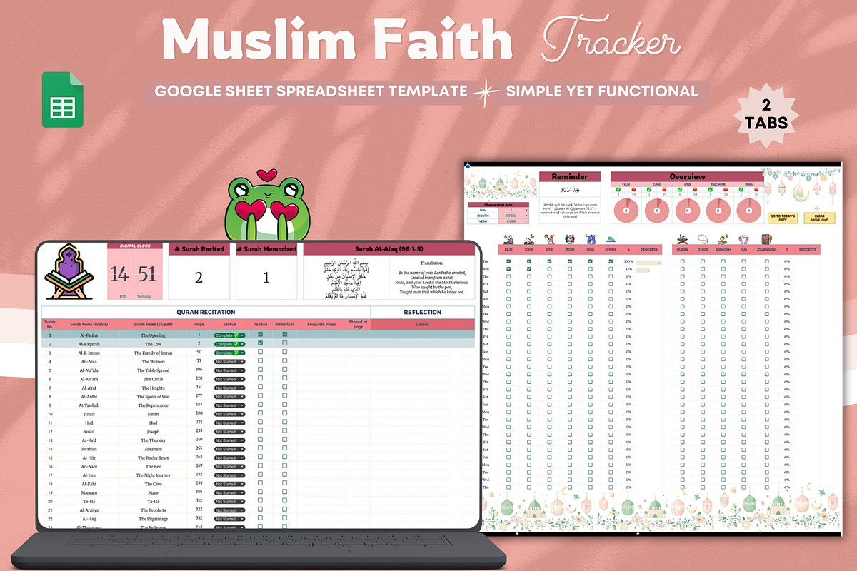 Simple Muslim Faith Tracker, a Templates & Theme by bellaROSEworkshop (Photo 1 of 6)