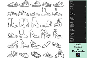 30 Shoes Stamps For Procreate