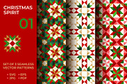 Christmas spirit 01, 3 patterns set, a Pattern Graphic by Slanapotam (Thumbnail 1 of 3)