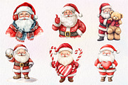 Adorable Santa Watercolor Clipart, an Illustration by Dream Creation (Thumbnail 3 of 6)