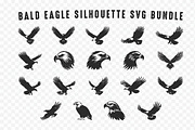Bald Eagle SVG Silhouette Set, an Animal Illustration by Gfx Expert Team (Thumbnail 2 of 3)