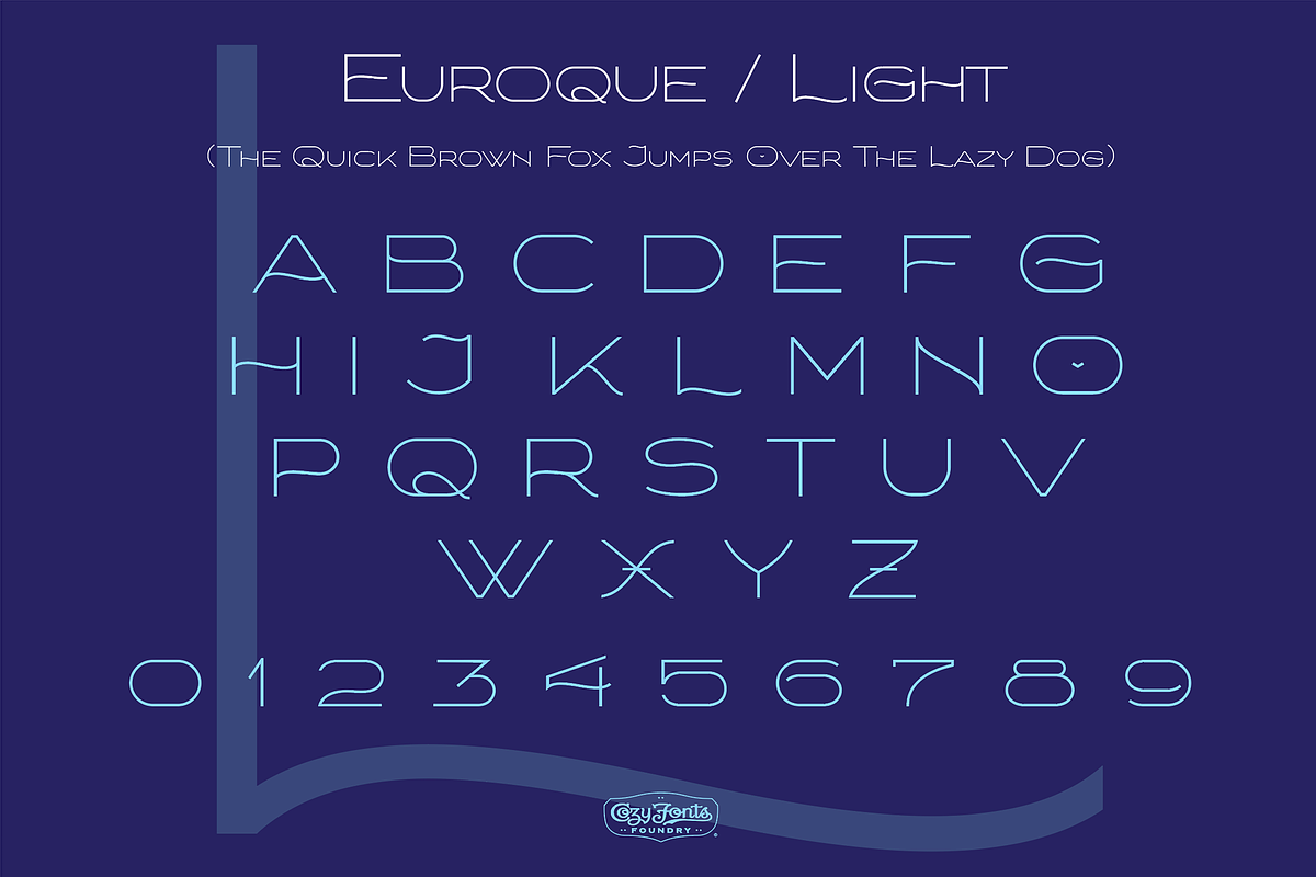 Euroque Light, a Sans Serif Font by CozyFonts Foundry (Photo 1 of 2)