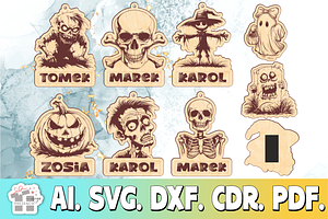 Halloween laser cutting ornaments