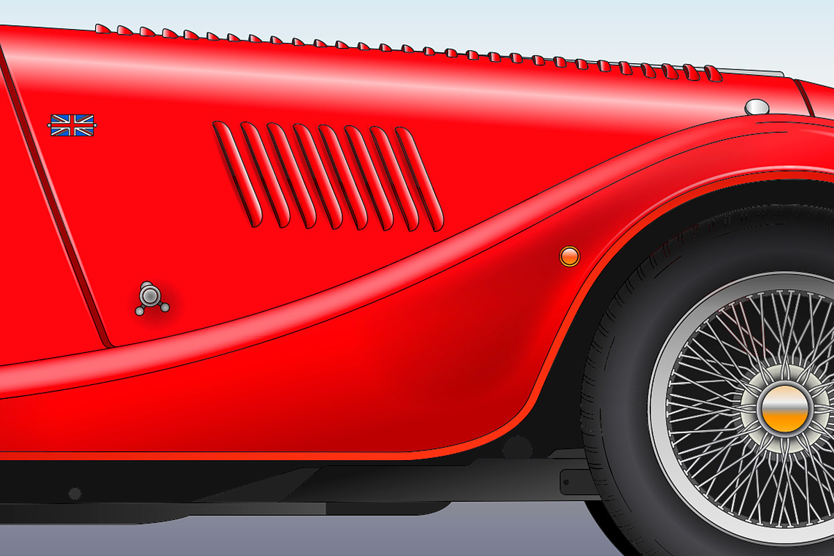 Morgan Plus 4 vintage car, 1966, a Transportation Illustration by frizio (Photo 4 of 4)