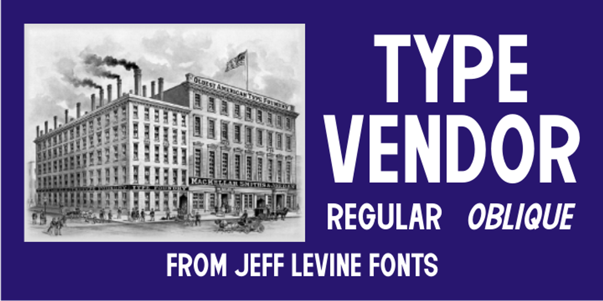 Type Vendor JNL, a Sans Serif Font by Jeff Levine Fonts