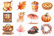 Peach Colored Autumn Clipart, an Illustration by Dream Creation (Thumbnail 3 of 4)