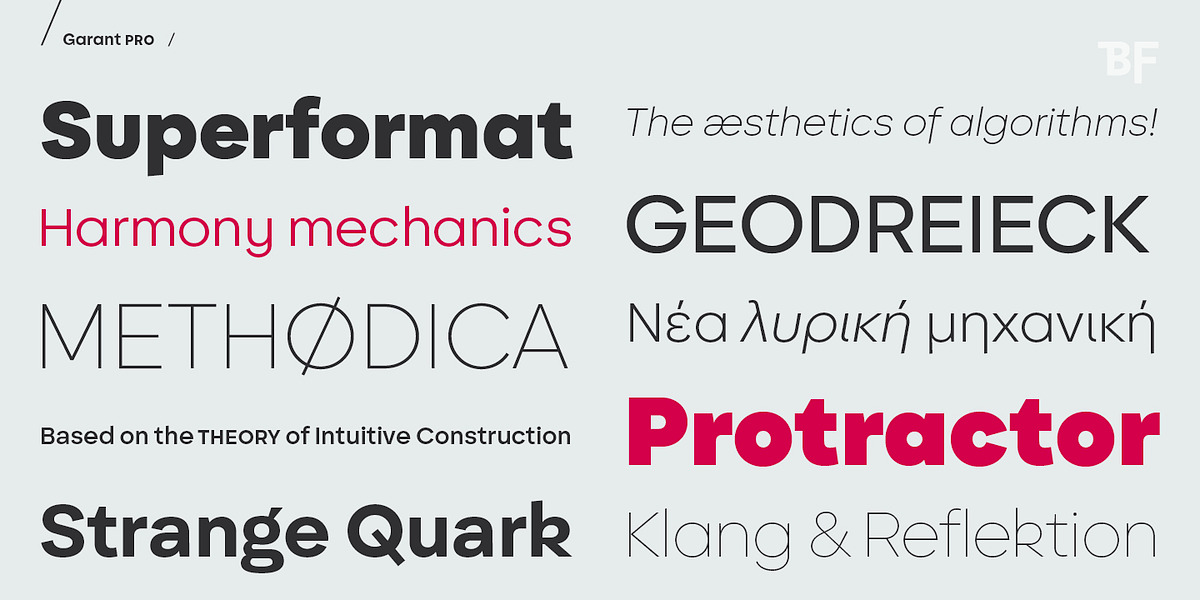 BF Garant Pro, a Sans Serif Font by BrassFonts (Photo 4 of 12)