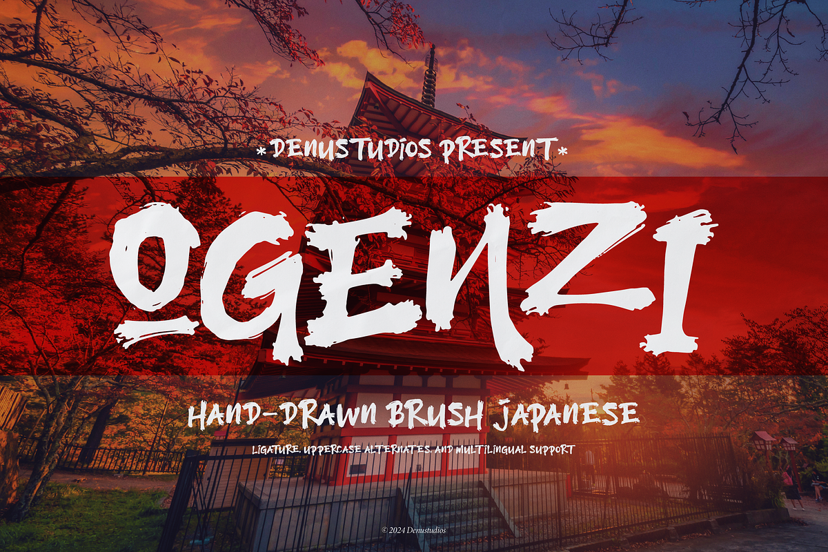 Ogenzi | Hand Drawn Japanese, a Handwritten Font by Denustudios (Photo 1 of 12)