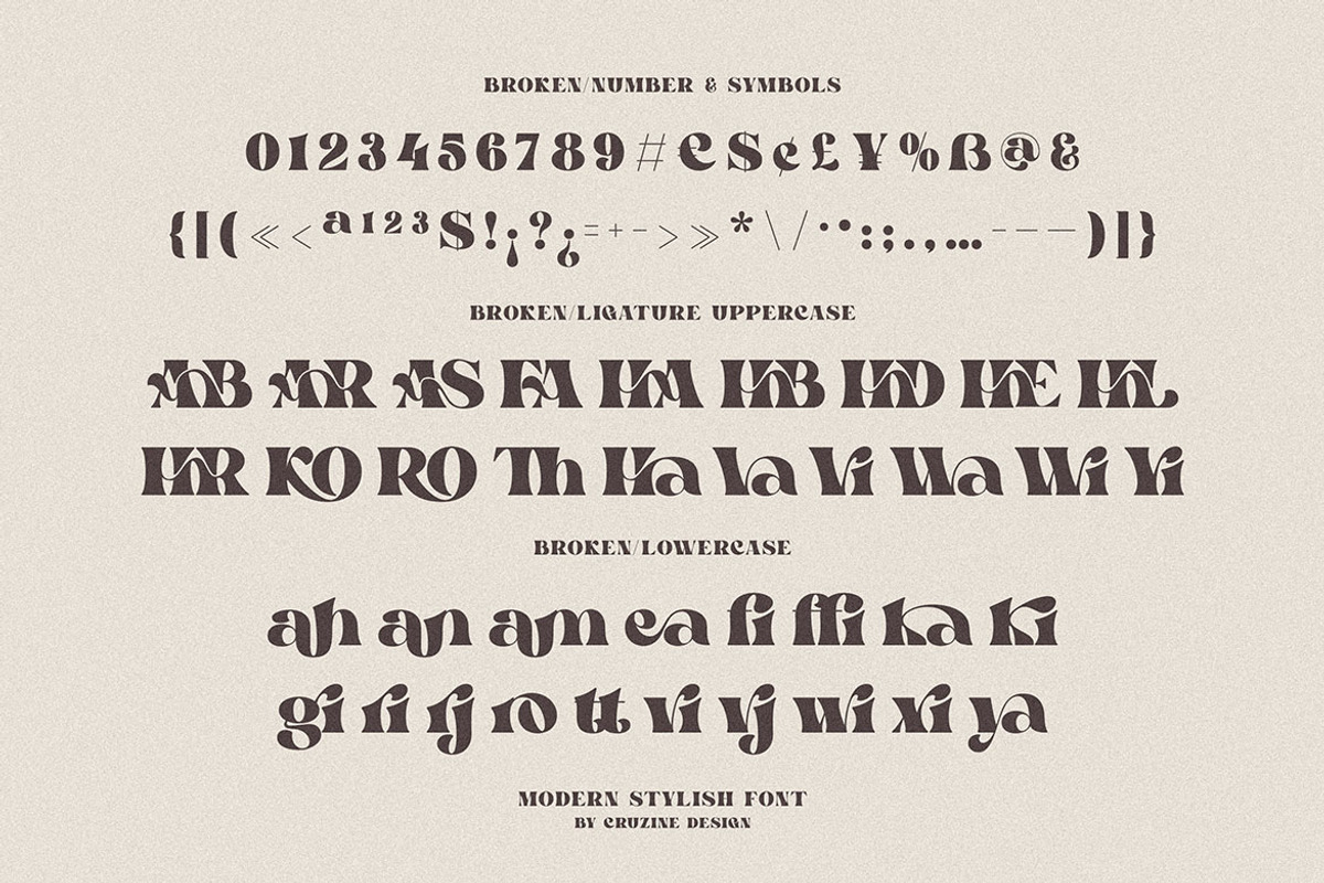 Broken - Bold Serif Font, a Serif Font by Cruzine (Photo 9 of 11)