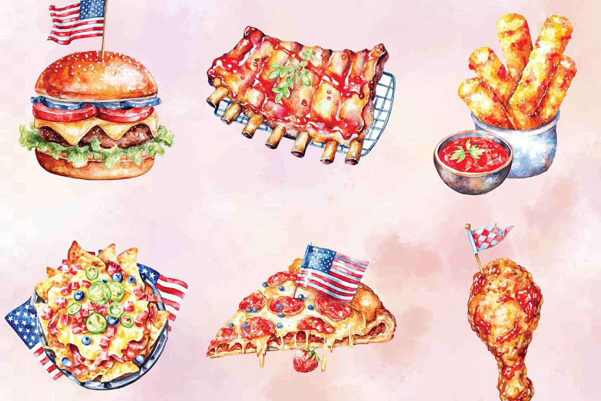 Fast Food for 4th of July Clipart, an Illustration by SVGArt (Photo 2 of 9)