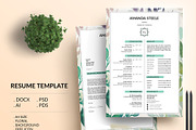 Floral CV / Resume tamplate / N, a Resume Template by Showy68 Template (Thumbnail 1 of 5)