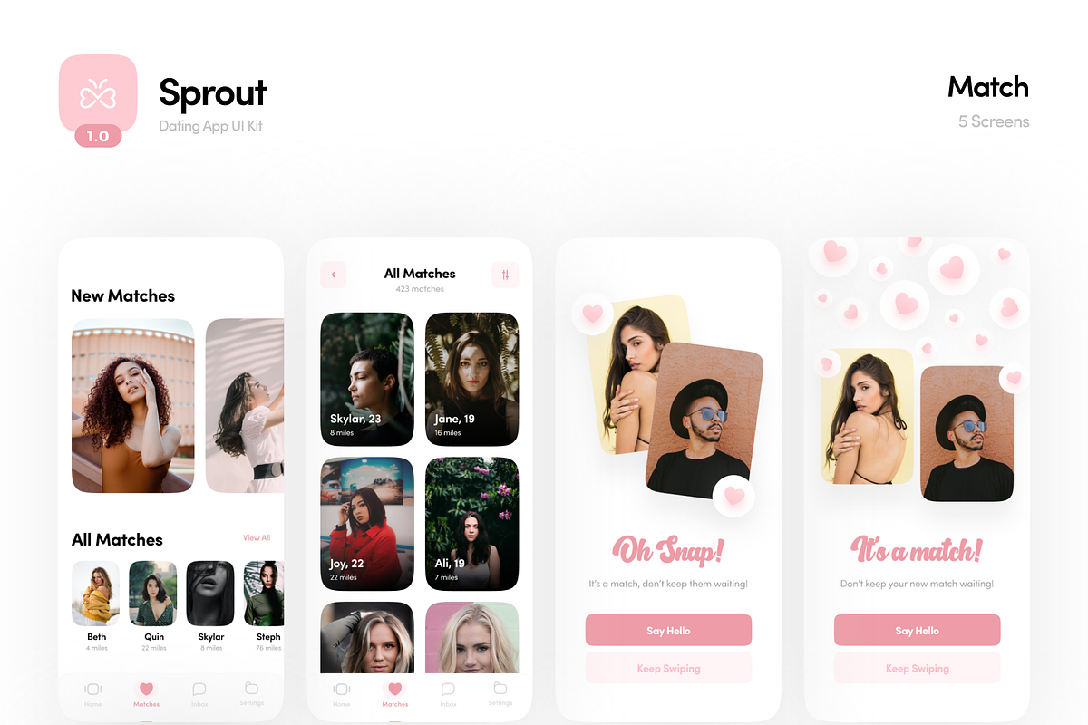 Sprout Dating App UI Kit, an App Template by Defects (Photo 6 of 7)