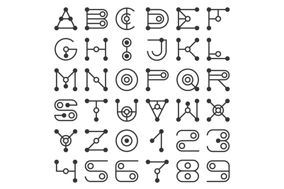 Alphabet Geometric Letters | Outline Icons ~ Creative Market