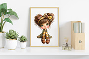 Watercolor Retro Girls Clipart, an Illustration by Canvas Craft (Thumbnail 6 of 8)