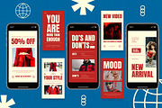 Red Bold Clean Fashion Instagram Set, a Social Media Template by Aiyari Graphic (Thumbnail 5 of 5)