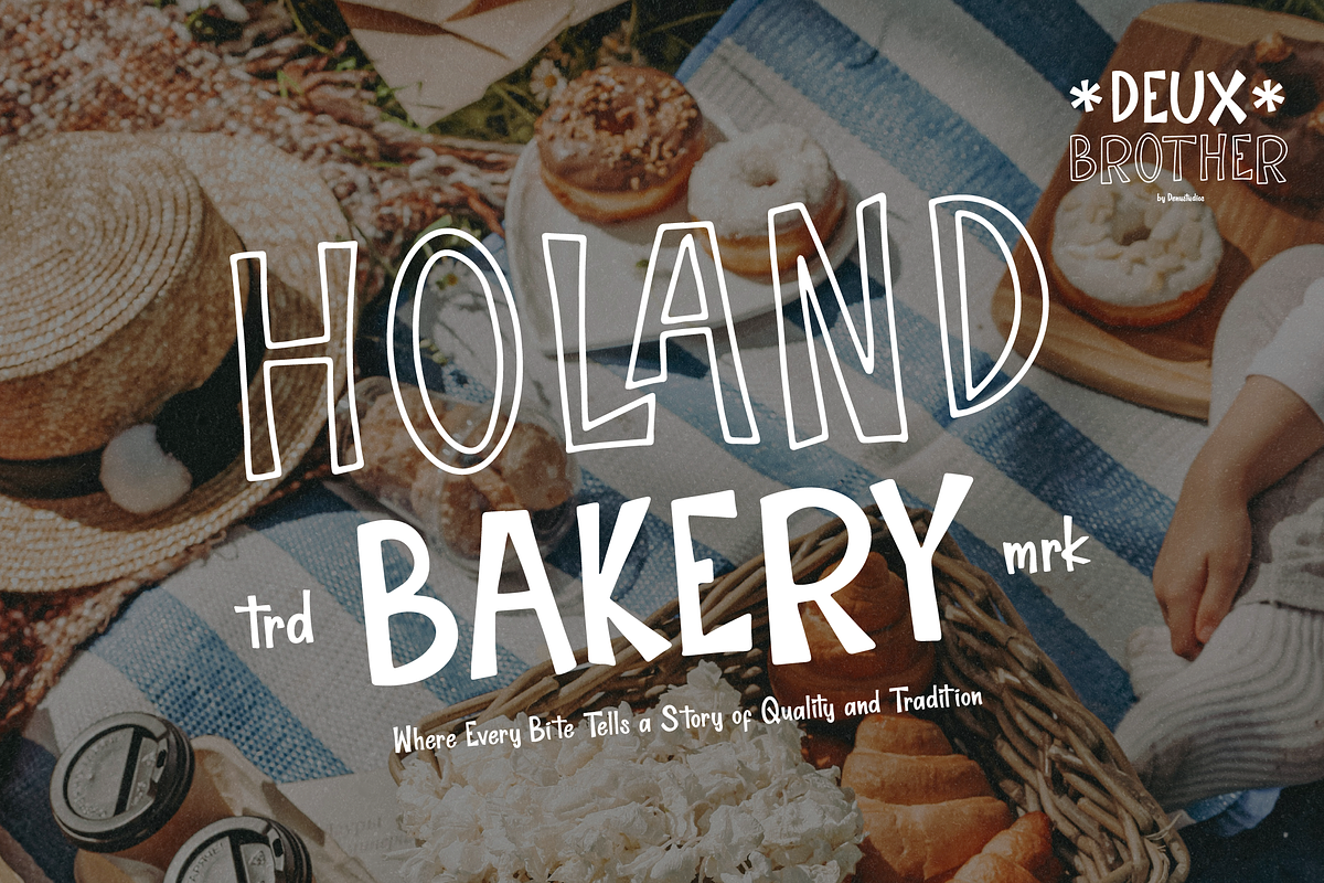 Deux Brother | Fun Display 2 Style, a Handwritten Font by Denustudios (Photo 3 of 15)