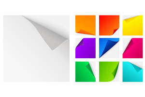 Colored stickers with rounded curl, an Object Illustration by Vectorbuum
