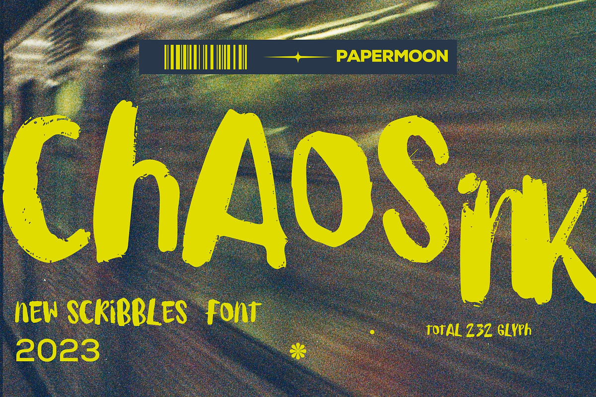 ChaosInk - Scribbles Font, a Handwritten Font by PaperMoon (Photo 1 of 4)